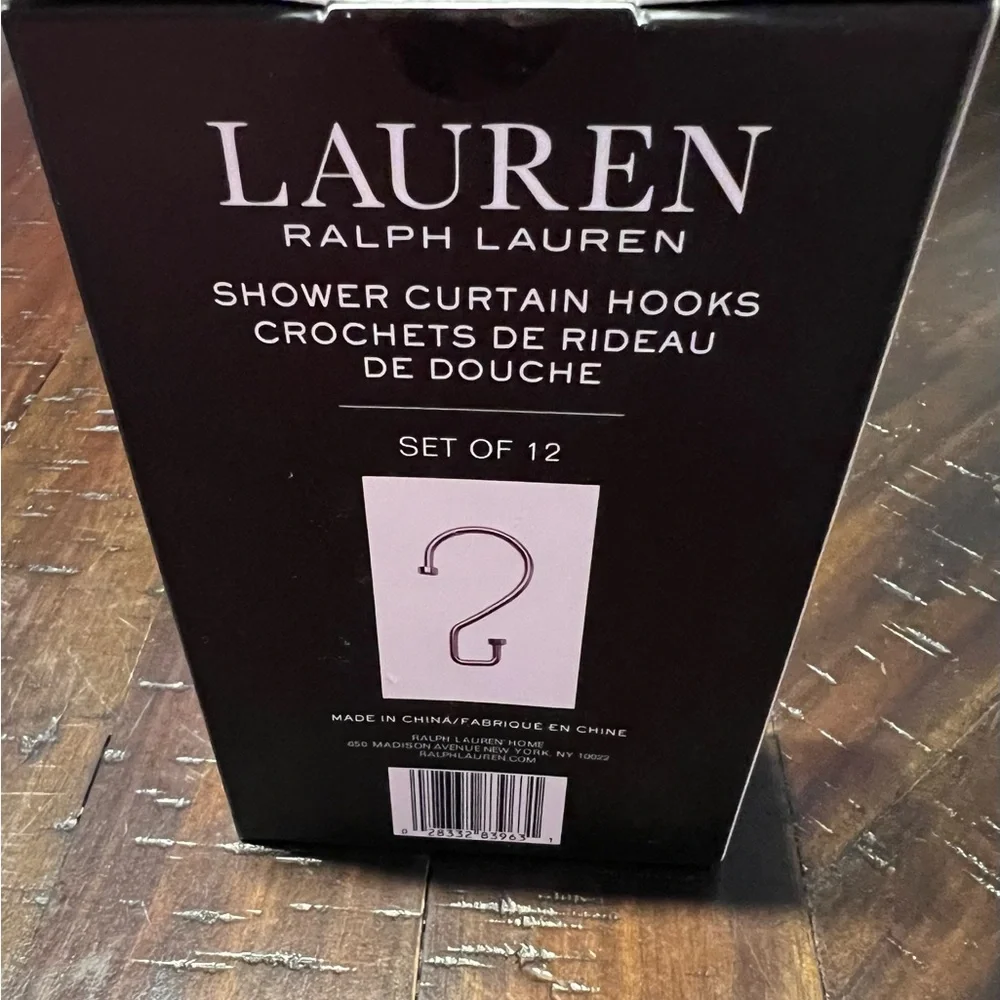 Lauren Ralph Lauren Rust Resistant Shower Curtains Hooks Set of 12
